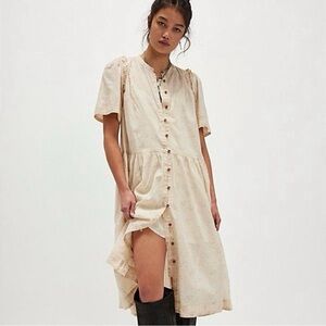 Free People Dainty Ethereal Cottage Bella Mae Midi Vanilla Floral Large